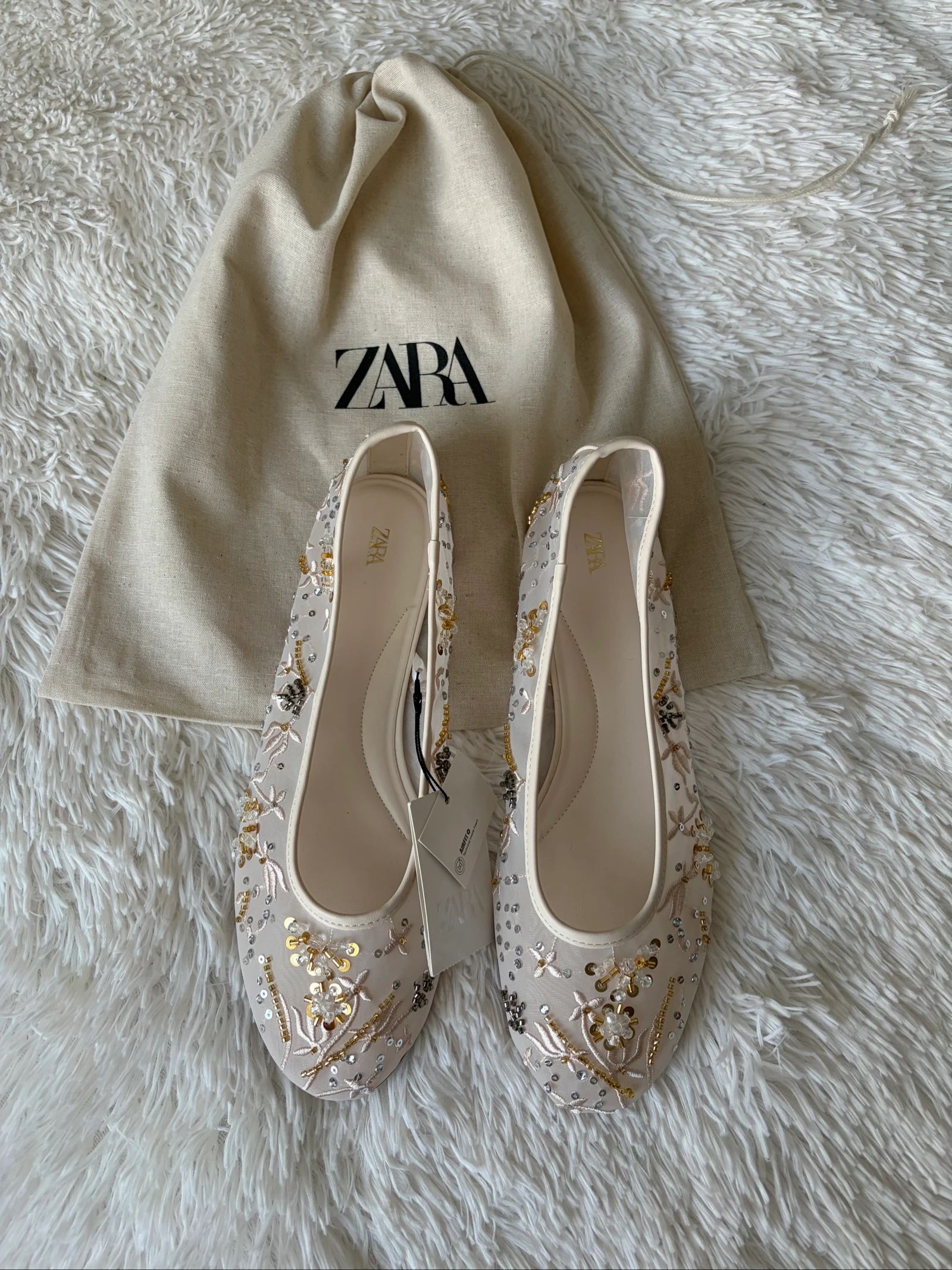 Zara verfraaide mesh ballet flats 🩰🤍 41 – photo 2